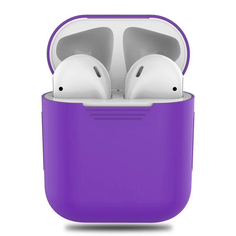 For AirPods Pro Protective Case Silicone New Solid Color Apple Airpods 2 1 Bluetooth Headset Soft Case Cover with Hook