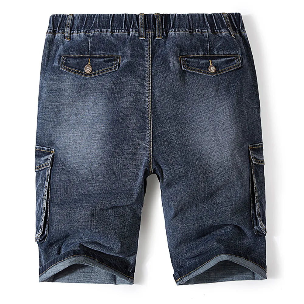 New Fashion Plus Size Jeans Shorts Men Casual Loose Baggy Cargo Short Denim Streetwear Summer Clothes