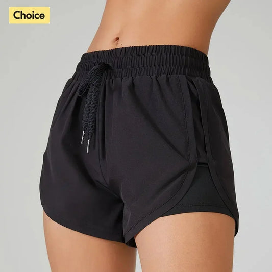 2 in 1 Women Running Shorts Yoga Clothes Fitness Elastic Summer Workout Female Jogging Leggings For Ladies Gym Sport Shorts