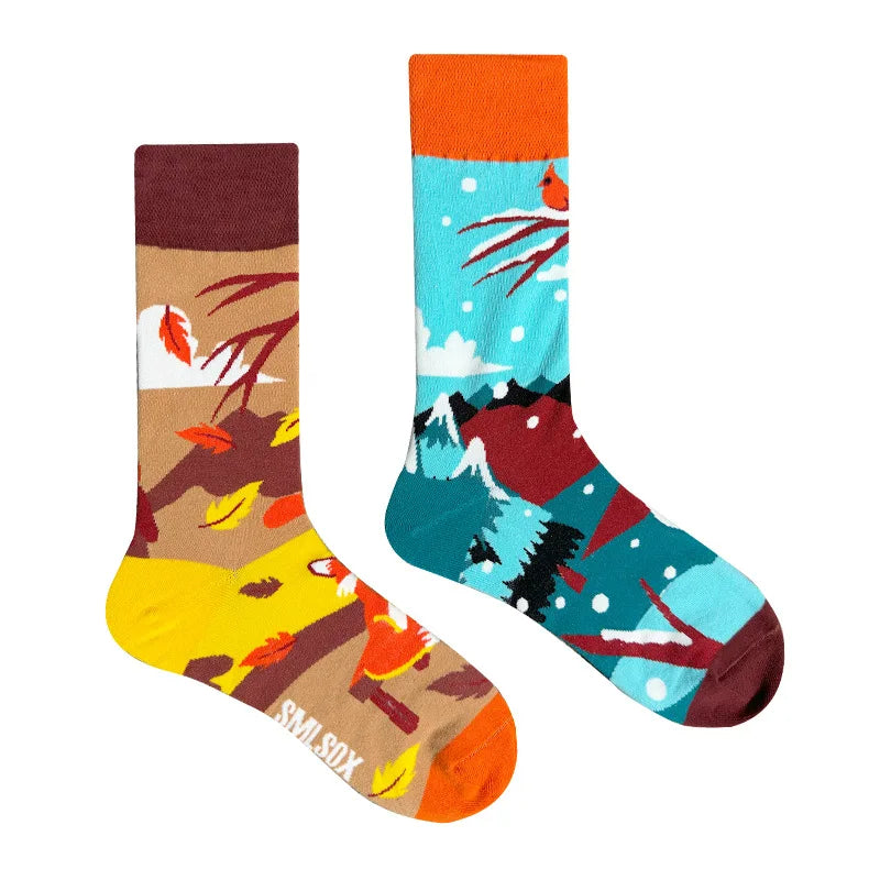 1 Pair Man Women Sock Original AB Tide Socks Colorful Socks Flowers Fruits Candy Cotton Socks Daily Friend Get-together Gifts