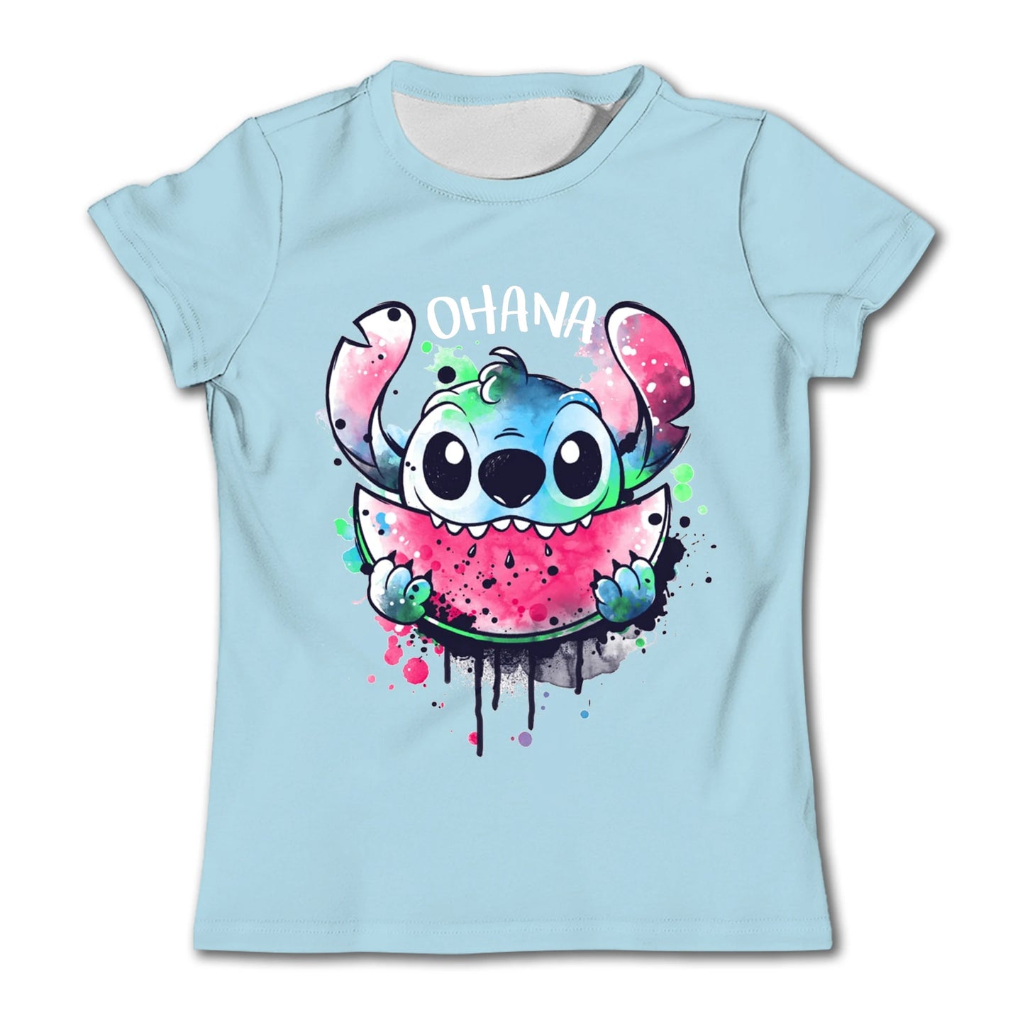 Girls Kawaii Stitch T-shirt Child Girl Clothing Toddler Tees Children Clothes 2024 Summer Short Sleeve Kids Boy Cartoon Tee Tops