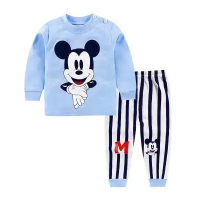 0-4 Year Children's Clothes Set Autumn Winter New Cartoon Home Wear Baby Boys Girls Pajamas Two Piece Cotton Kids Clothing Sets