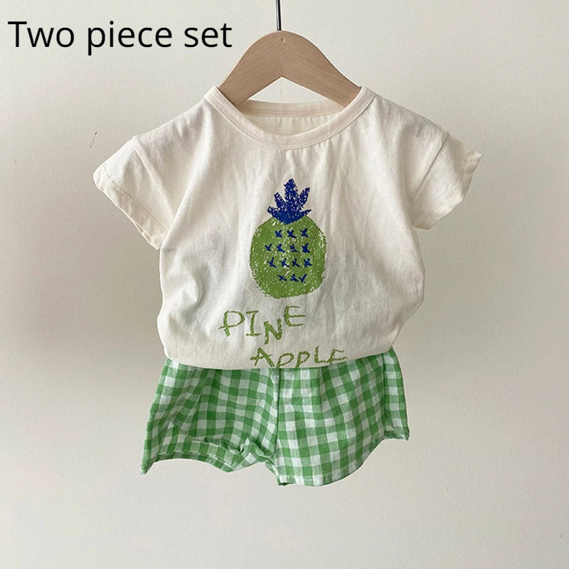 Baby Pajamas Sets Cotton Child Pajamas Toddler Summer Sleeveless Baby Nightwear Pyjamas Kids Cartoon Homewear Clothes