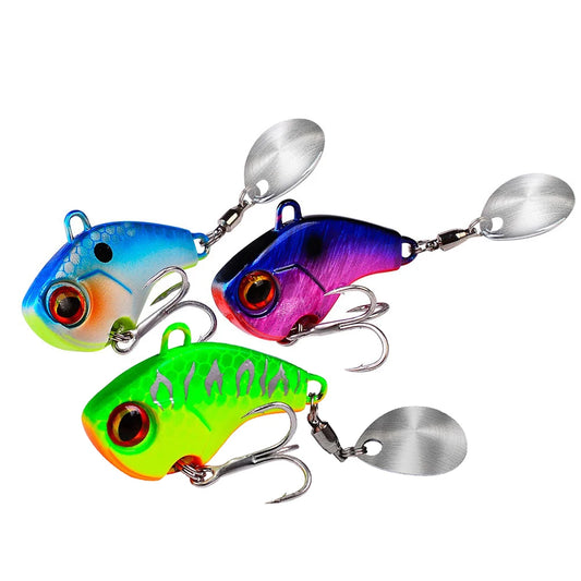 Fishing Lures Wobble Rotating Metal Vib Vibration Bait Winter Fishing 6g 15g 28g Artificial Hard Baits Spinner Spoon Lure Pesca