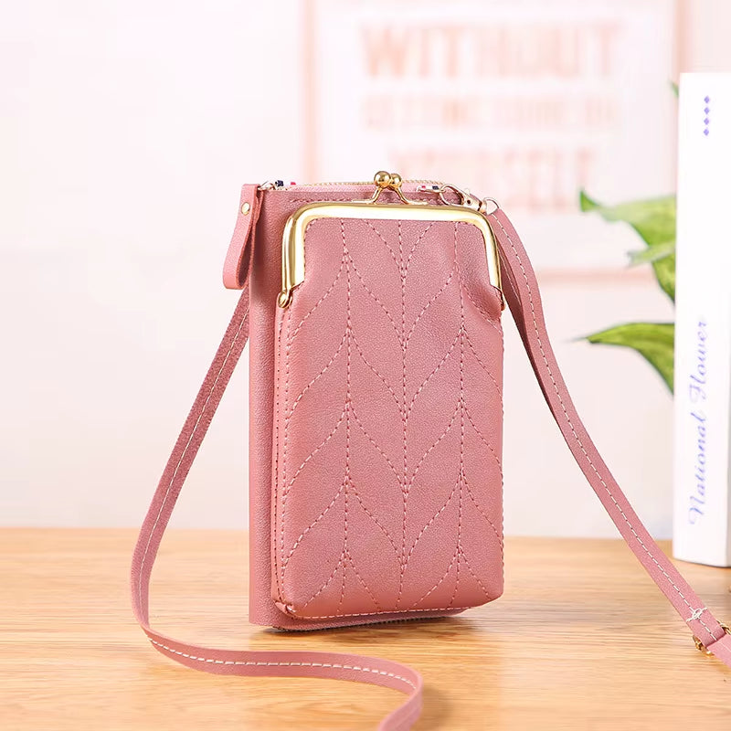 Girls Pu Leather Small Shoulder Bag Casual Handbag Crossbody Phone Wallet Bags for Women Phone Pocket Girl Purse Messenger Bags