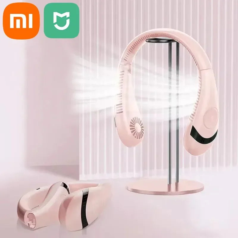 XIAOMI MIJIA New Portable Hanging Neck Fan Smart RC Foldable Summer Air Cooling 5000mAh USB Rechargeable Bladeless Mute Fan