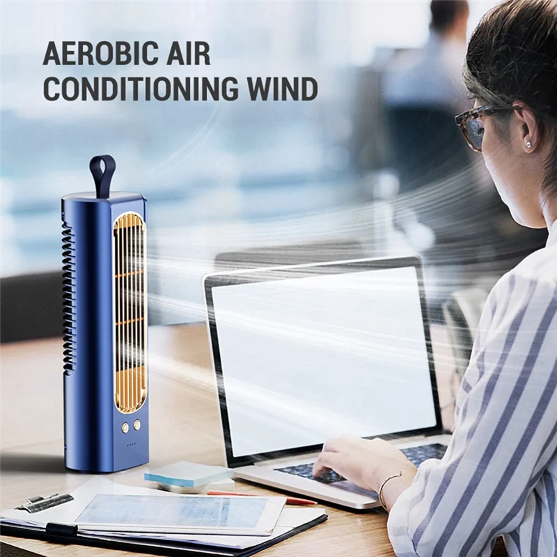 Household Tower Fan 90° Circulation Oscillating Quiet Cooling Air Conditioner Portable Standing Floor Desk Bladeless