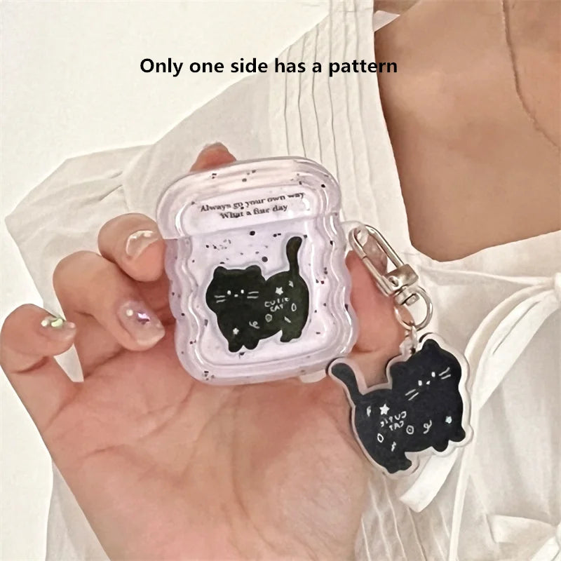 Ins 3D Cute Cartoon Cat Wase Case For Apple Airpods Pro 2nd Bluetooth Headphone Cover For AirPods 1 2 3 Protective Case Keychain