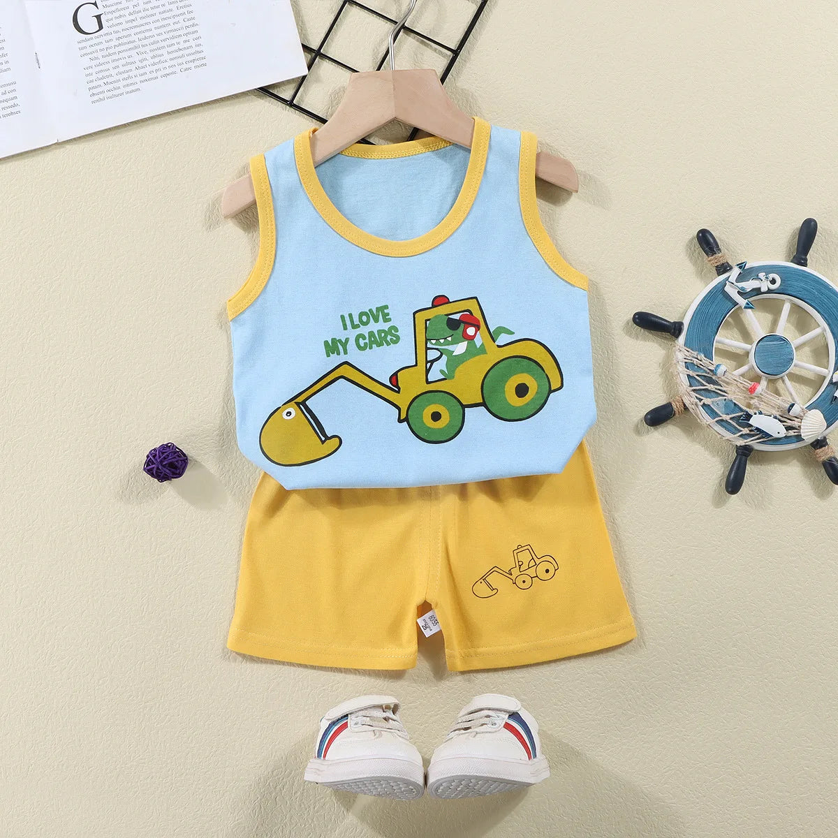 Children Sets Kids Vest Suit 2PCS Set Summer Cotton T-Shirt Girl Shorts Clothes Children Boys Girls Sleeveless Suit Wear Cloth