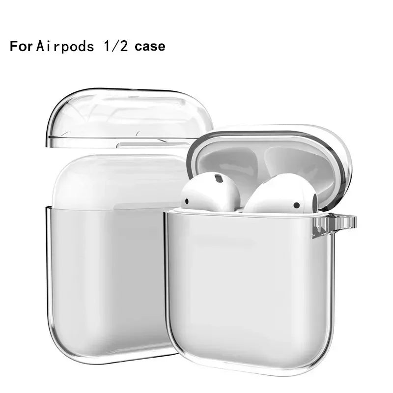 Transparent Cases For AirPods Cases Bluetooth Wireless Earphone Protective Cover For Airpods 2 1 PC Clear Hard Case Shell