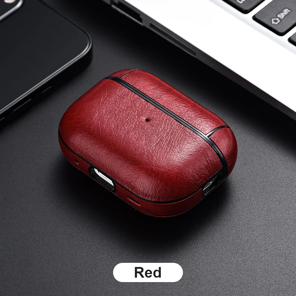 For Airpods Pro 2 Case Leather Business Earphone Case Headset Shell Headphone Cover For Apple Air Pod 3 Pro 2nd Generation USB C