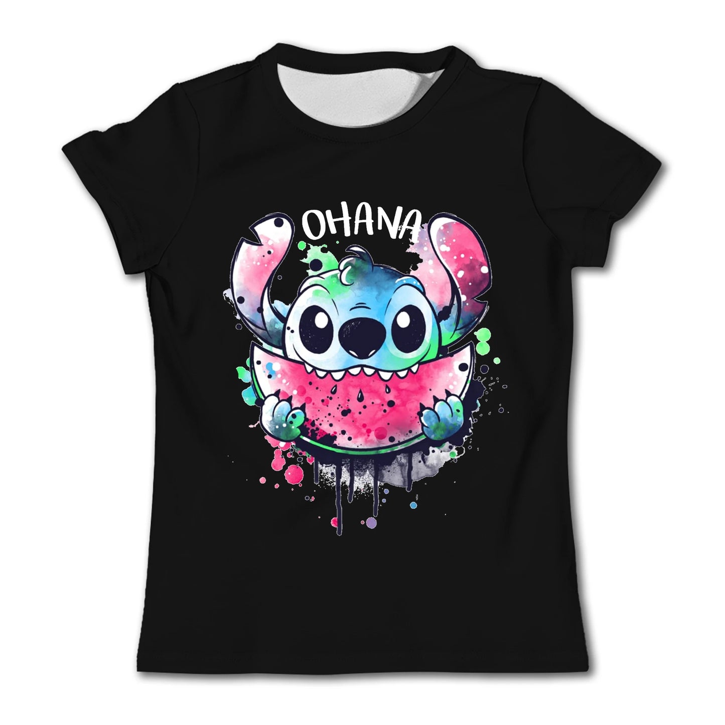 Girls Kawaii Stitch T-shirt Child Girl Clothing Toddler Tees Children Clothes 2024 Summer Short Sleeve Kids Boy Cartoon Tee Tops