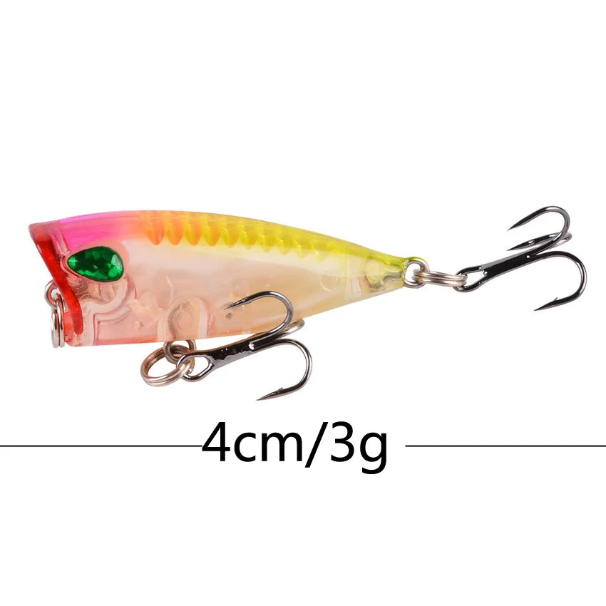 1Pcs 7cm 12g Popper Fishing Lure Hard Artificial Bait Topwater with 2 Treble Hooks Carp Fishing Lures Wobbler Crankbait Pesca