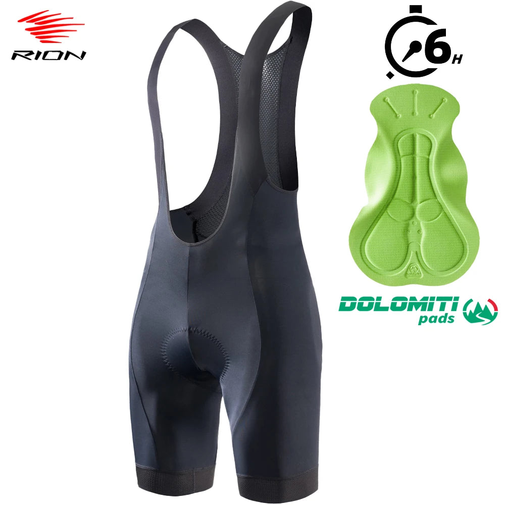 RION Men Cycling Bib Shorts Bicycle Bibs Reflective Road Bike Clothes Slim Fit Tights Outdoors Sports Long Distance Breathable