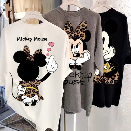 Kawaii Women T-Shirts Mickey Anime Blouses Y2k Clothing Graphic T Shirts Clothes Harajuku Oversized T Shirt Womens Tops