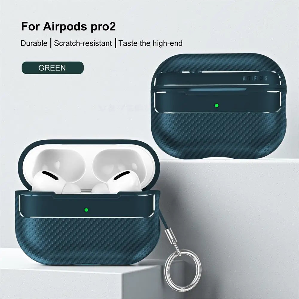 For Airpods Pro 2 Case Carbon Fiber Earphone Cover For Apple AirPods Pro 3 Third Generation pro 2 usb c Boxs Case with Hook