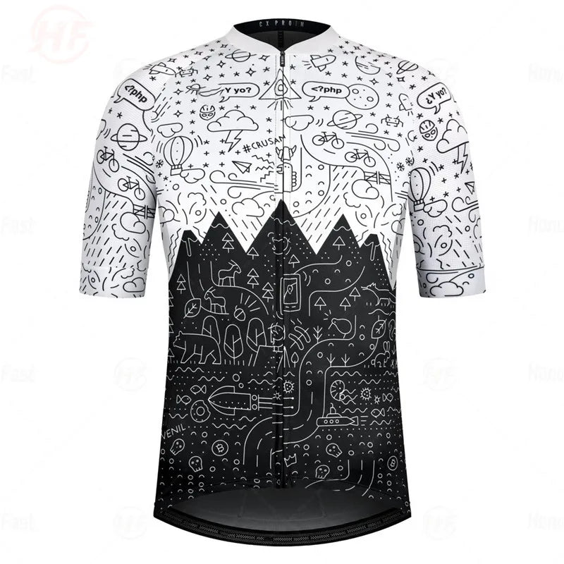 Summer High Quality 2022 New Team Men Cycling Jersey Clothing Black Short Sleeve Breathable Quick Dry Cycle Jersey Clothes Spain