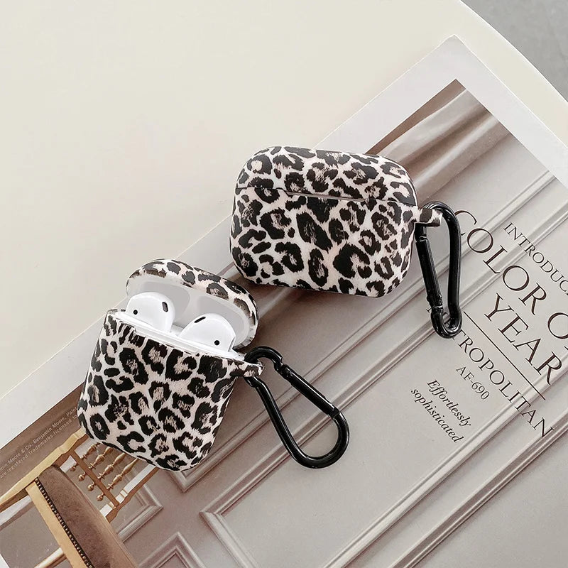 Leopard Print Earphone Case For Airpods Pro 2 USB C With Hook Silicone Protective Cover For Airpods Pro 3 1 3rd Generation Shell