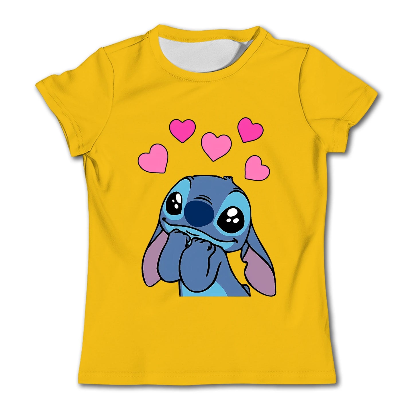 Girls Kawaii Stitch T-shirt Child Girl Clothing Toddler Tees Children Clothes 2024 Summer Short Sleeve Kids Boy Cartoon Tee Tops