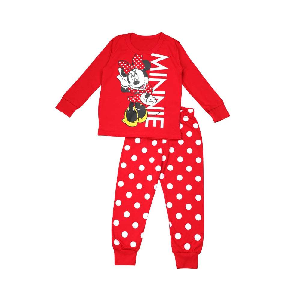 Spring Autumn Girls Minnie Children's Clothing Sets Sleepwear Thanksgiving Nighty Clothes Kids Pajamas Set Baby Girls Pyjamas