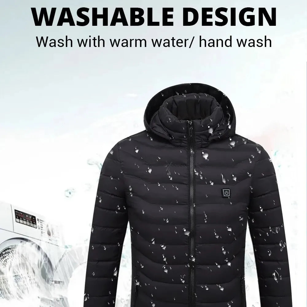 21 Areas Heated Jacket Men Warm Vest USB Self Heating Jacket Women Heated Coat Ski Camping Hiking Winter Cotton Clothes Washed