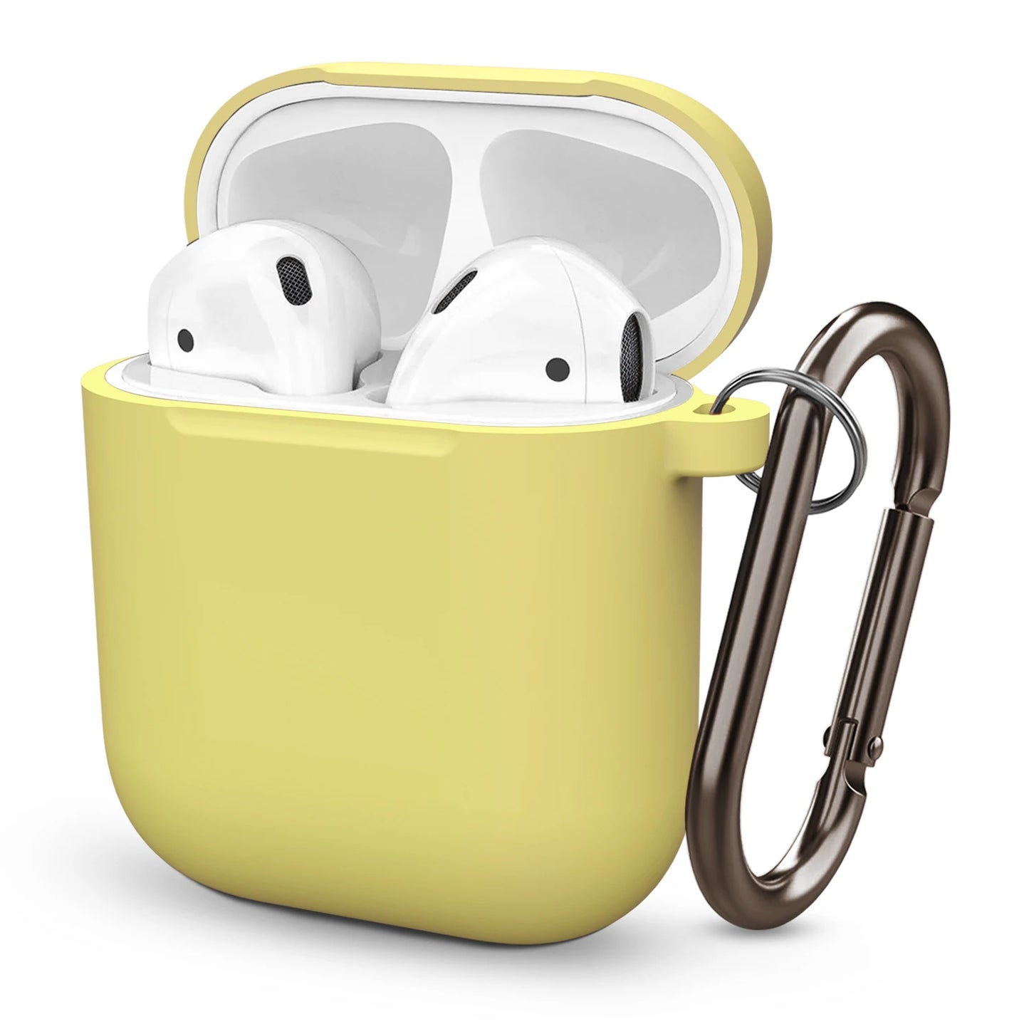 Soft Silicone Protective Case For Airpods 2 1 Wireless Earphone Case Cover For Apple Air Pods 1 2 Headphones Case With Carabiner