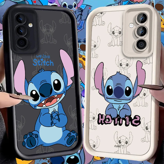 Lovely Disney Stitch Case for Samsung Galaxy S24 S23 S22 S21 Ultra Plus S20 FE A54 A53 A52 A52S A51 A50 A50S A34 A32 5G 4G Cover