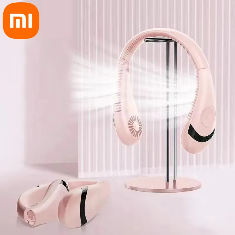 Xiaomi New Portable Hanging Neck Fan Smart RC Foldable Summer Air Cooling 5000mAh USB Rechargeable Bladeless Mute Fan