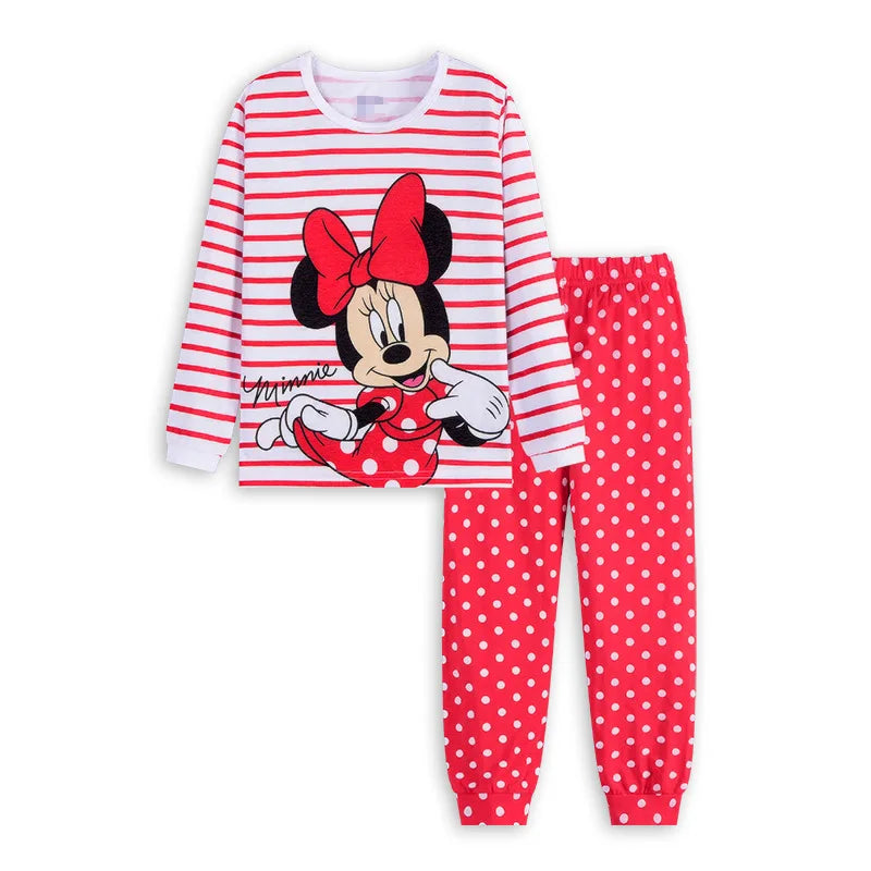 Spring Autumn Girls Minnie Children's Clothing Sets Sleepwear Thanksgiving Nighty Clothes Kids Pajamas Set Baby Girls Pyjamas