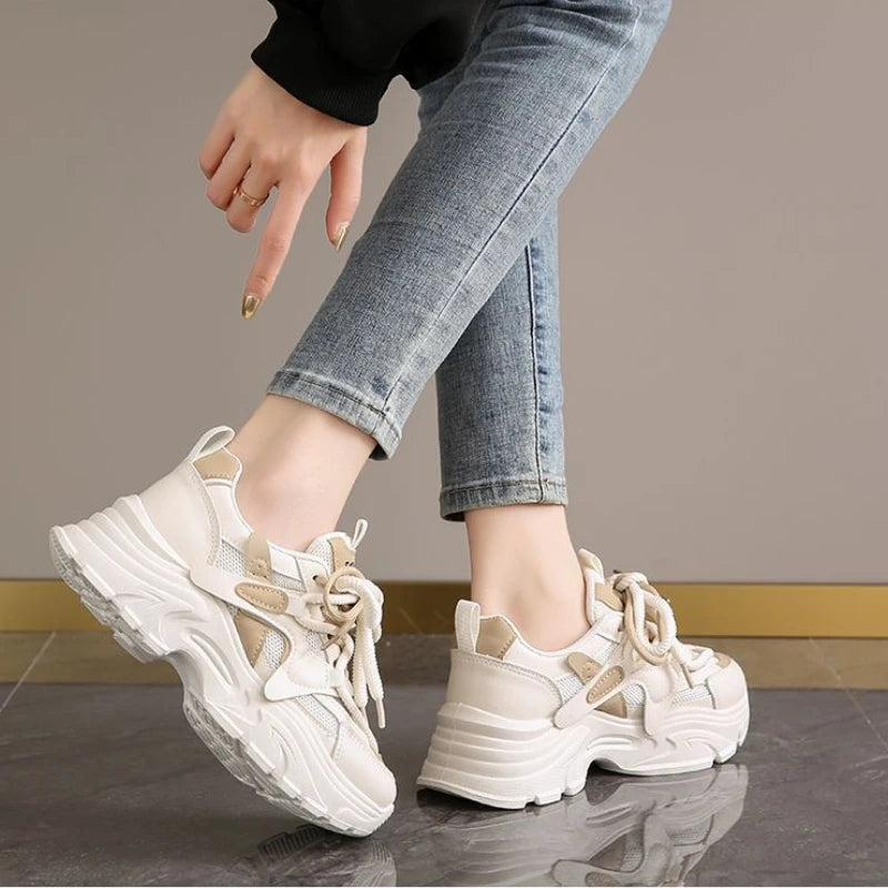 Spring Women's Casual Shoes Lightweight Breathable Sneakers Platform Wear-resistant Jogging Shoes Designer Women's Shoes 2025