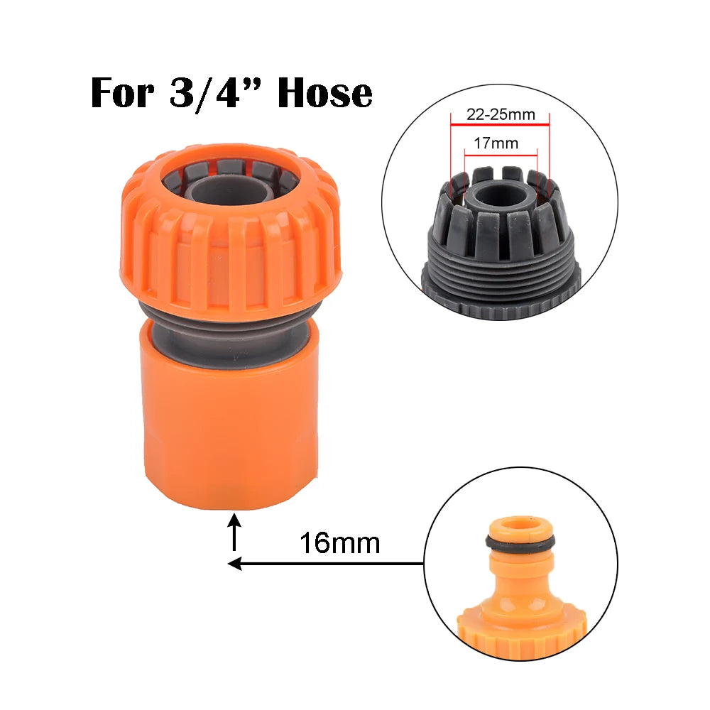 1/2" 3/4" 1 Inch Garden Hose Quick Connector Stopwater Connector Garden Tap Water Gun Coupler Watering Pipe Fitting