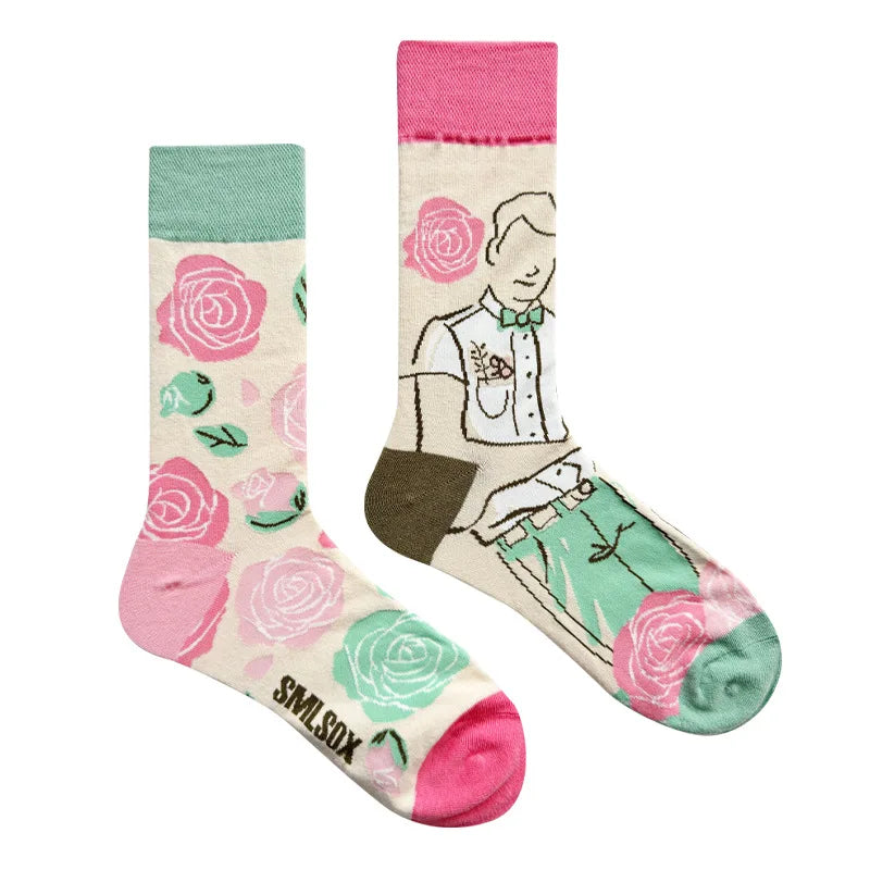 1 Pair Man Women Sock Original AB Tide Socks Colorful Socks Flowers Fruits Candy Cotton Socks Daily Friend Get-together Gifts