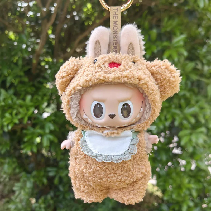 17cm Cute Mini Plush Doll'S Clothes Outfit Accessories For Korea Kpop Exo Labubu Idol Dolls Bear Jumpsuit Clothing DIY Kids Gift