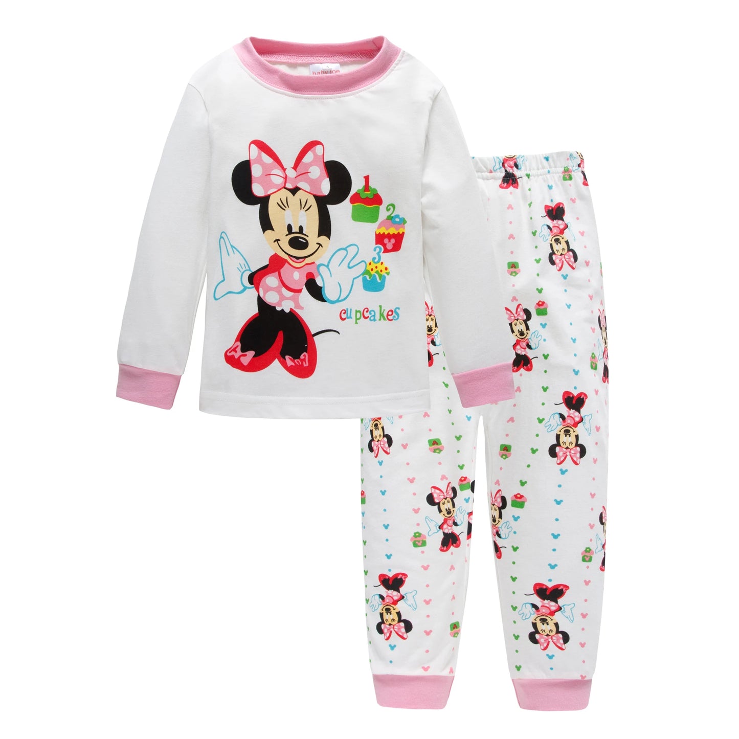 Spring Autumn Girls Minnie Children's Clothing Sets Sleepwear Thanksgiving Nighty Clothes Kids Pajamas Set Baby Girls Pyjamas