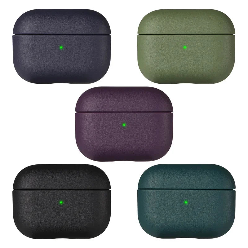 Leather grain Case For AirpPods Pro 2 Case Airpods 4 3 AirPods Pro cover Apple Bluetooth Earphone Accessories Protect Machine