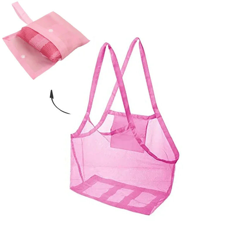 Large Beach Toy Mesh Bag Children Sand Away Protable Mesh Bag Kids Toys Storage Bag for Toys Clothes Towels Sundries Storage Bag