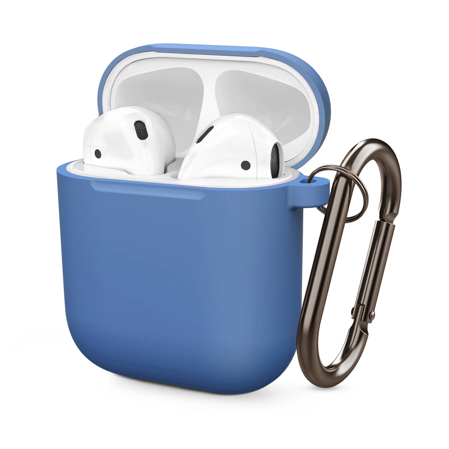 Soft Silicone Protective Case For Airpods 2 1 Wireless Earphone Case Cover For Apple Air Pods 1 2 Headphones Case With Carabiner