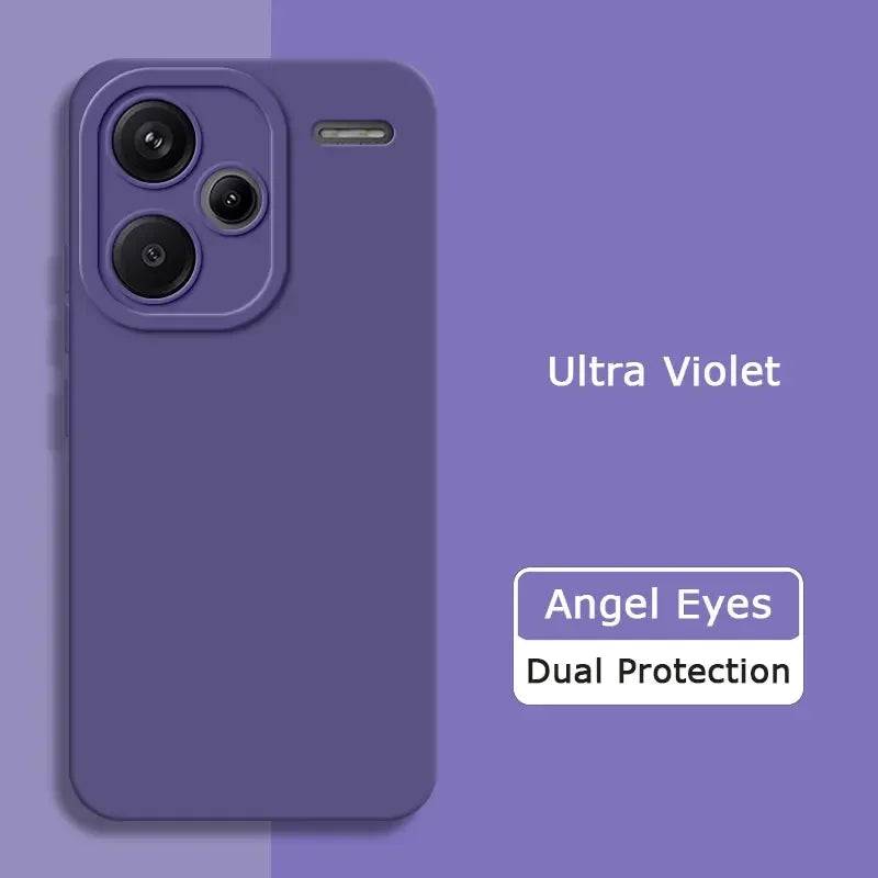 Luxury Angel Eyes Square Liquid Silicone Case Cover for Redmi Note 13 Pro Plus 5G Soft Mobile Phone Bags Note13 13Pro 13ProPlus