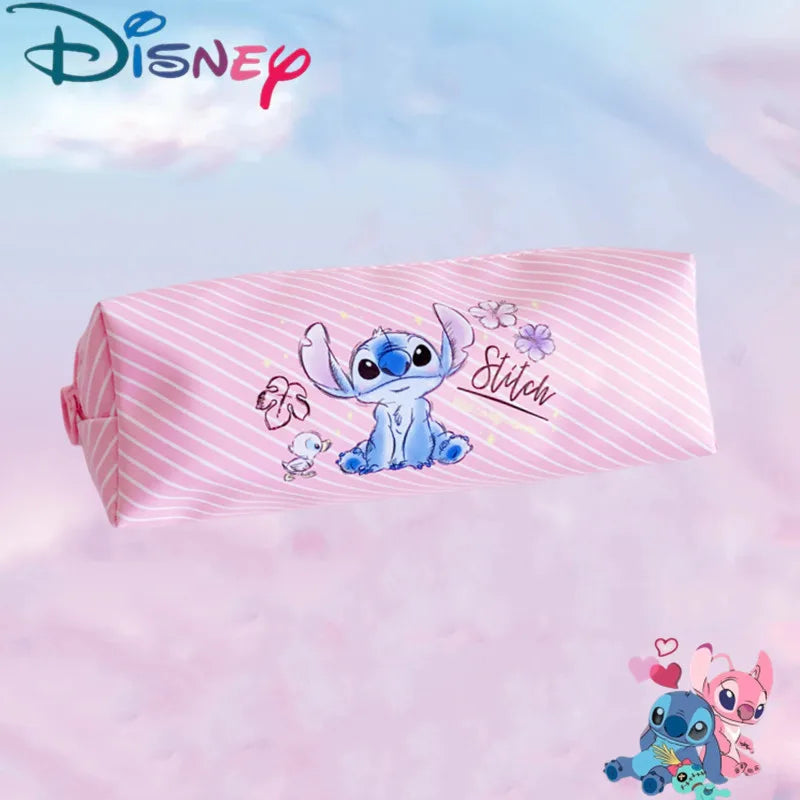 New Disney Stitch Anime Pencil Case Stitch Print Pen Bag Cartoon Students Storage Bag Stationery kids Toy Christmars Gift