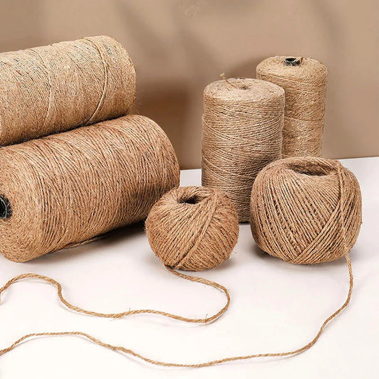 Natural Vintage Jute Rope Twine Roll Sewing Christmas Crafts Jute Cord Thread Wedding Handmade DIY Party Ribbon Bows Decoration