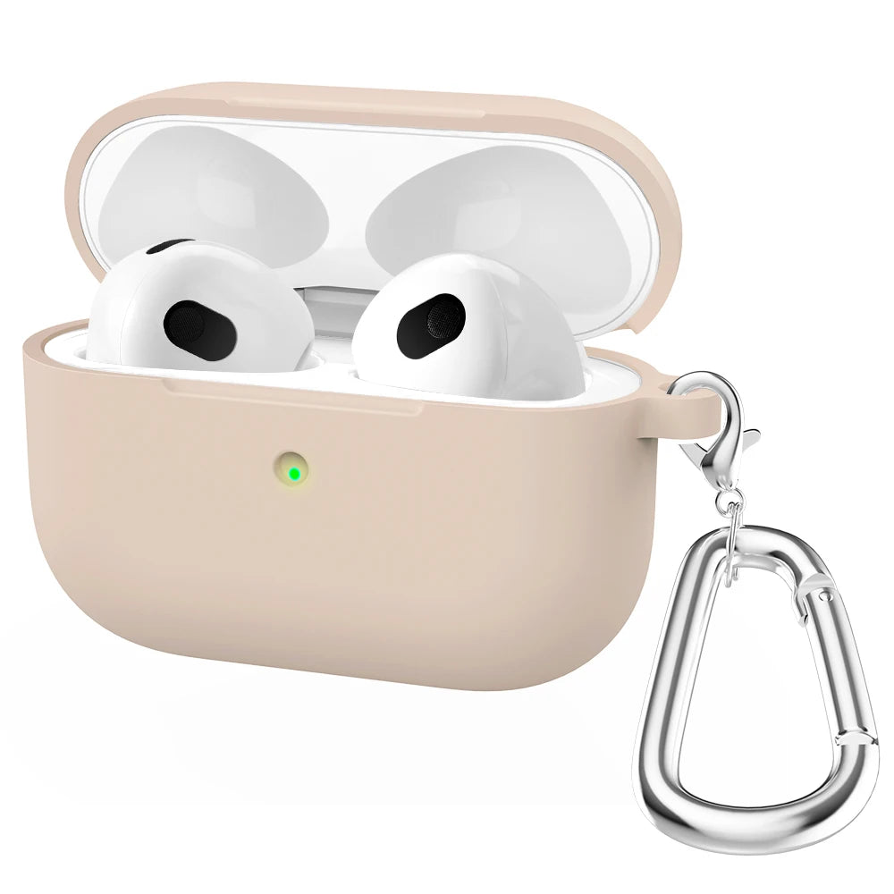 Liquid Silicone Cases For Apple New AirPods 3 case Wireless Bluetooth earphone Case With Hook For Air Pods 3 cover Accessories