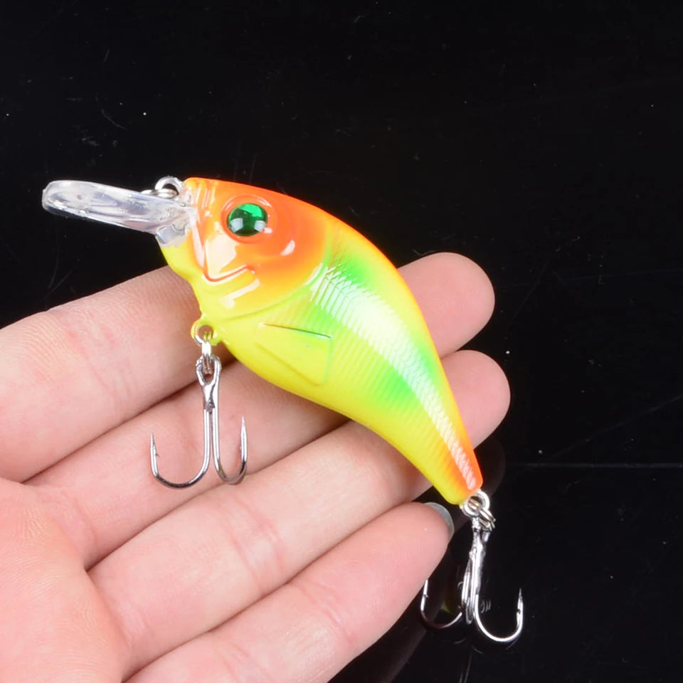 1pcs 7.5cm 10.2g Hard VIB Lures Fishing Minnow Bait Treble Hooks Sinking Crankbait Wobblers Fishing Tackle 3DEyes