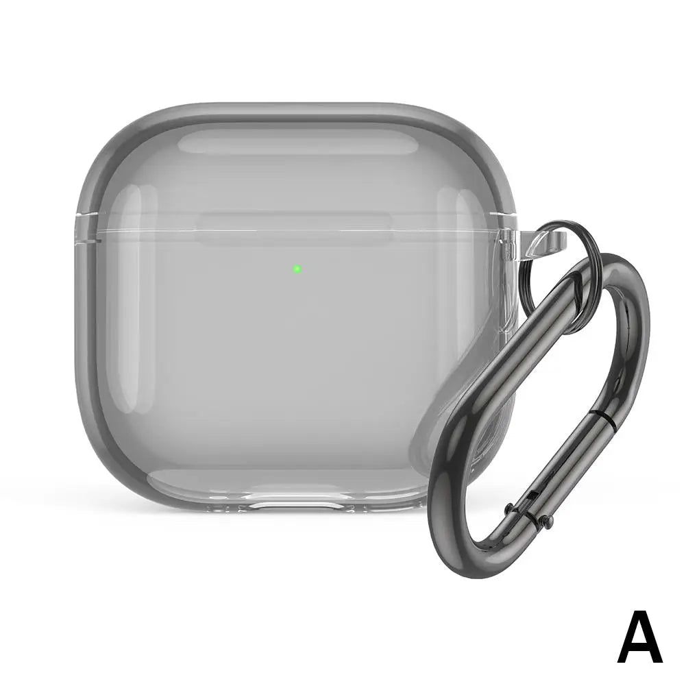 Translucent Protecitve Case For AirPods 4 Premium Sleeve Cover For AirPods 4th Generation Case Drop Protector with Carabiner