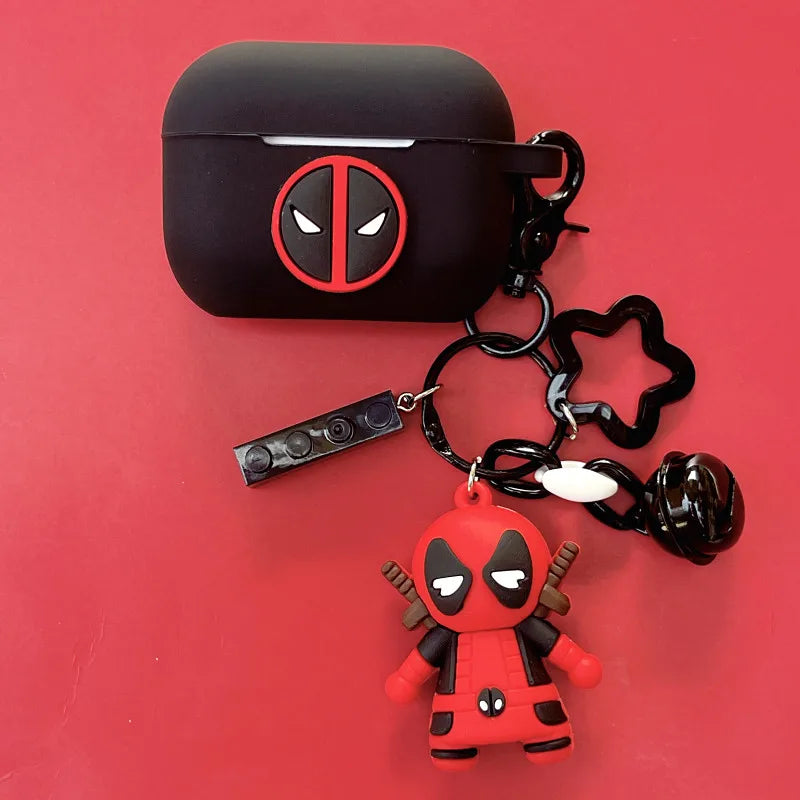 Marvel Deadpool Earphone Case Cover For Apple Airpods Pro 2/1 2 3 Silicone Wireless Earbuds Protective Shell With Keychain