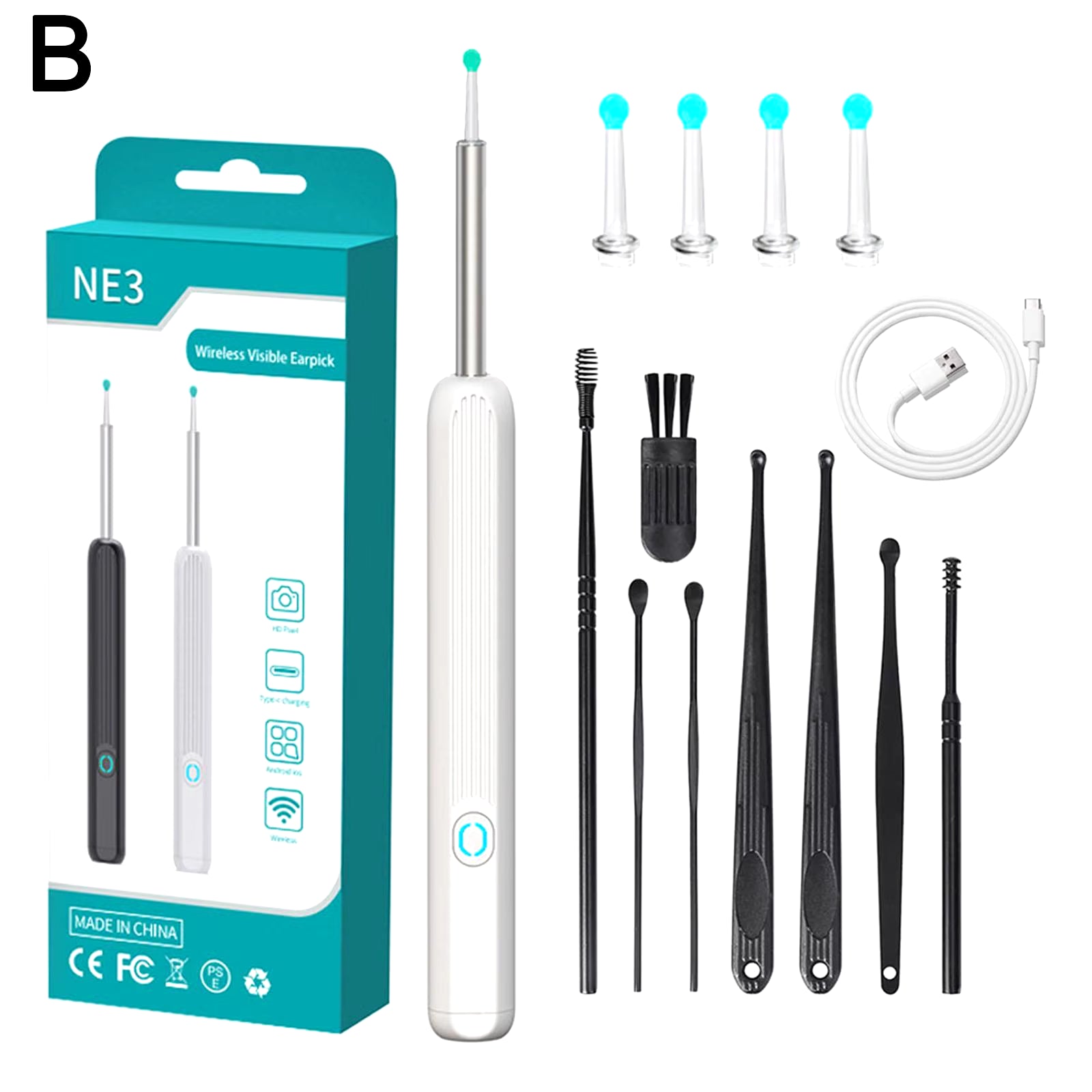 Wireless Smart Visual Ear Cleaner Otoscope Ear Wax Tool NE3 Sticks Ear Removal with Ear Camera Kit Endoscope Ear Cleaning K S3Q3