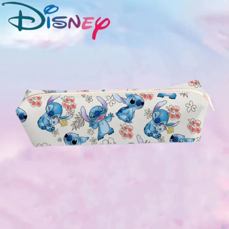 New Disney Stitch Anime Pencil Case Stitch Print Pen Bag Cartoon Students Storage Bag Stationery kids Toy Christmars Gift