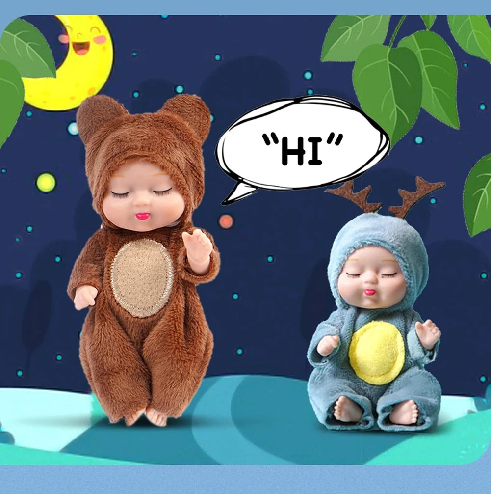 6Pcs Reborn Doll Kit Toy Simulation Princess Dolls Toy Mini Cute Sleeping Baby with Clothes Accessories Birthday Gift for Kids