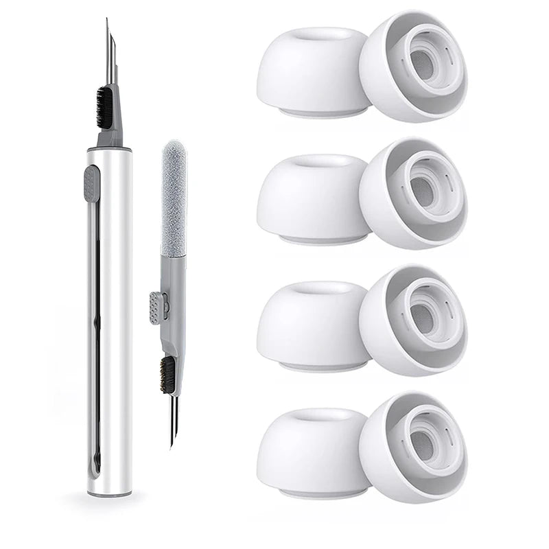 KUTOU 4 Pairs Liquid Silicone Ear Tips for Airpods Pro 1 2 Noise Reduction Pad Earplugs Ear Caps Comes with cleaning pen