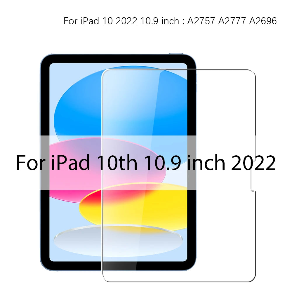 Tempered Glass Screen Protector For Ipad Pro 11 12.9 13 inch 2024 10th Generation Air 5 4 3 2 1 7th 8th 9th 10.2 Mini 6 9.7 Film