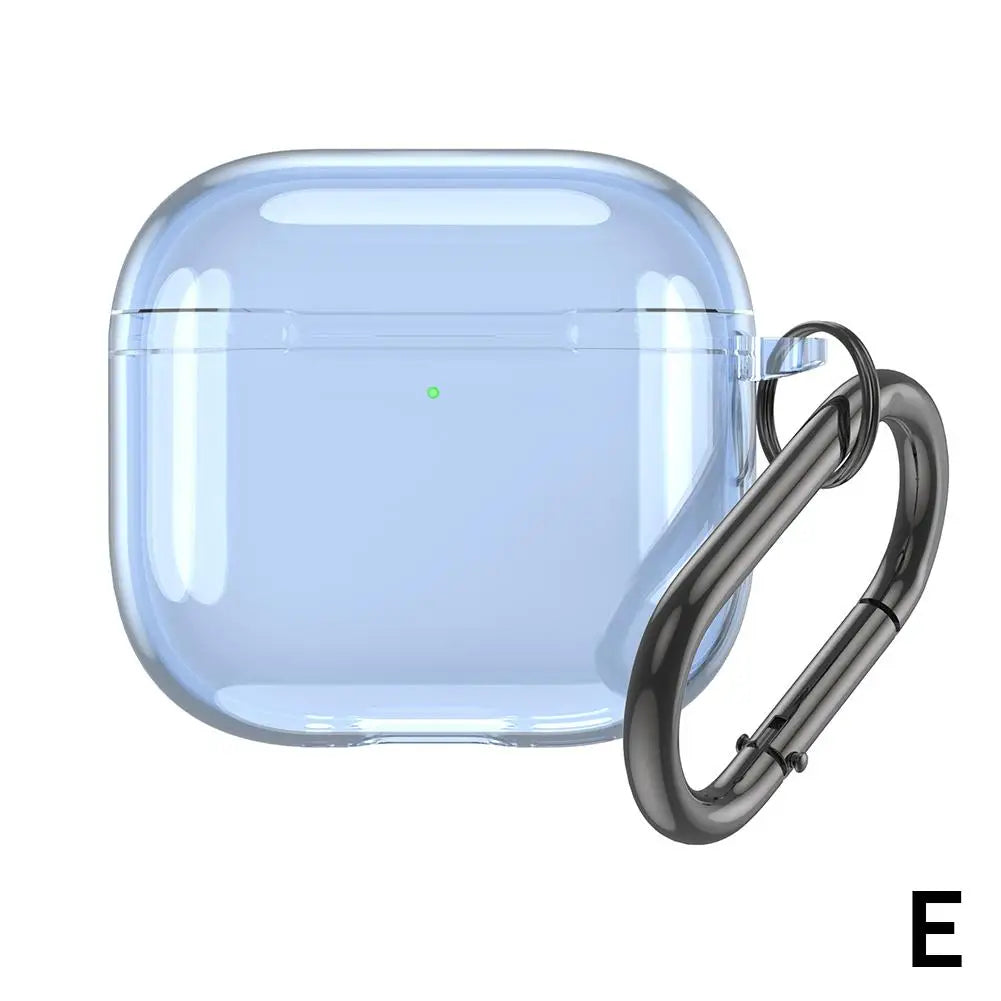 Translucent Protecitve Case For AirPods 4 Premium Sleeve Cover For AirPods 4th Generation Case Drop Protector with Carabiner